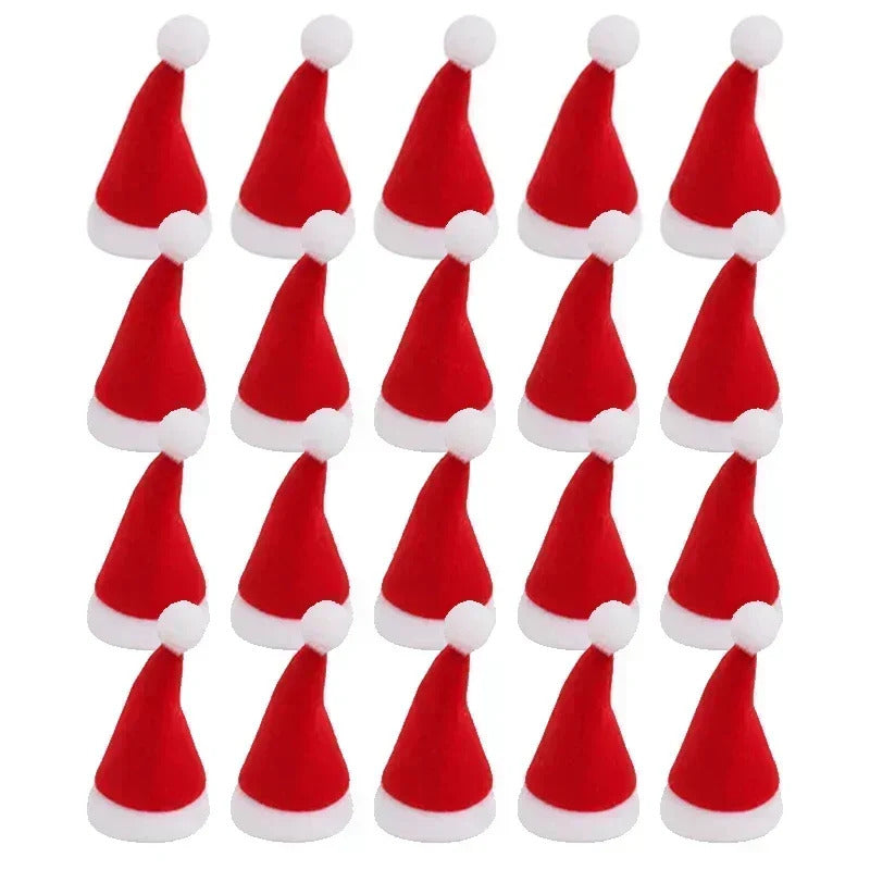 2025 xmas ornament Lots Christmas Wine Bottle Cover Cap Red Green Xmas Hats Scarf Home Ornament Festival Party Tableware Decoration Supplies 2025