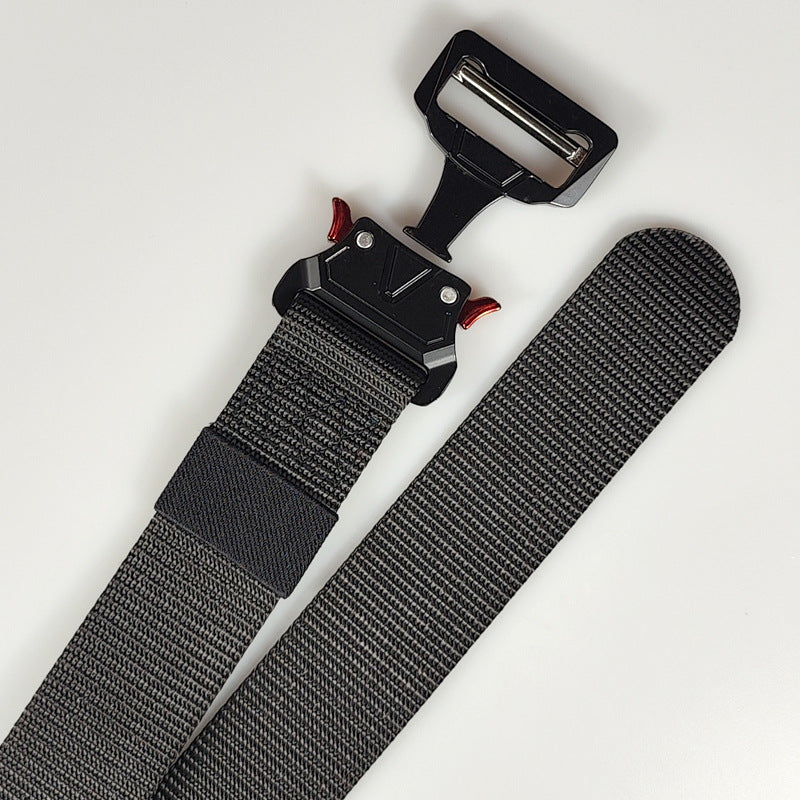 Casual Nylon Buckle Belt for Men and Women for Outdoor Sports and Security Red-eared Climbing Belt