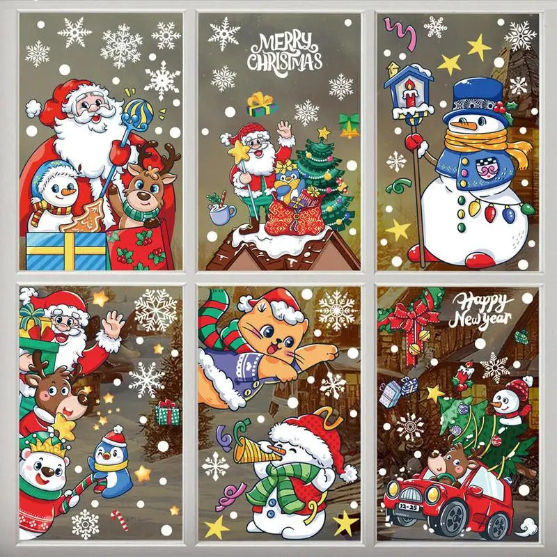 $10 christmas gifts Window Decals For Christmas Winter Snowflake Static Clings Christmas Ambience Window Decor Accessories For Tiles Household