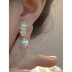 $10 christmas gifts Elegant Faux Pearl & Rhinestone Decorated Dangle Earrings, Fashion Jewelry for Party, Daily Clothing Decor, Trendy All-match & E