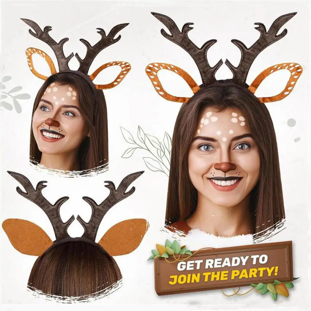 $10 christmas gifts Reindeer Ears Headband Cute Realistic Deer Antlers Headband Animal Ears Headband For Cosplay Deer Costume Christmas Accessories