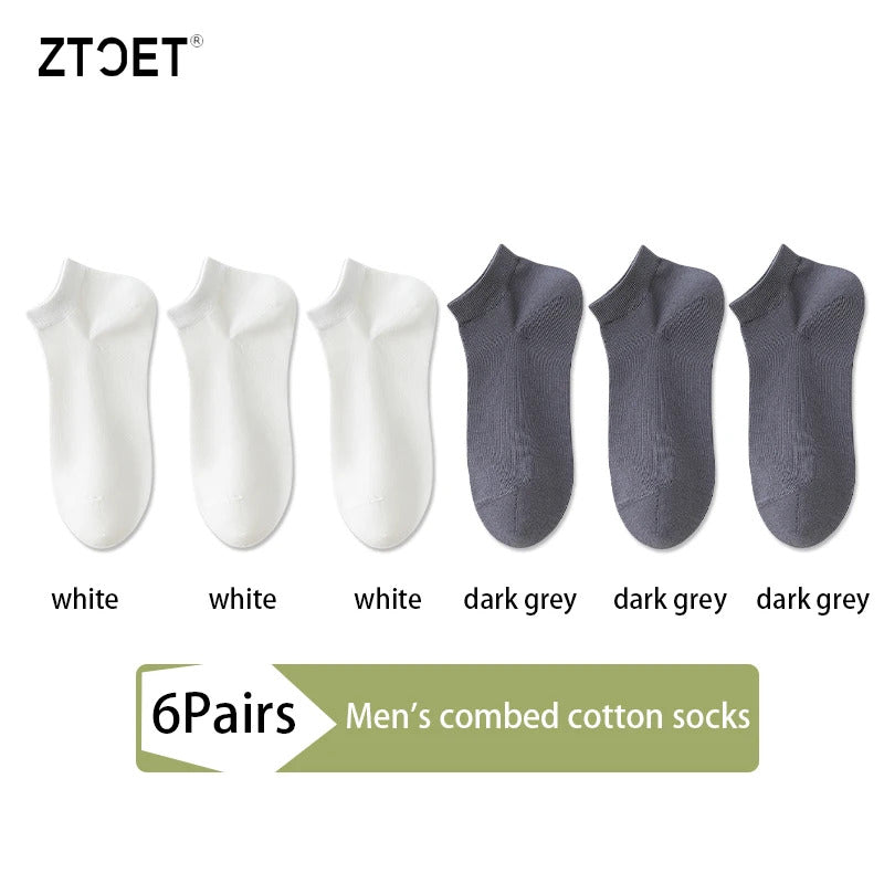 High Quality Men Combed Cotton Socks Short Breathable Odor proof and antibacterial Business Spring Summer for Male sock