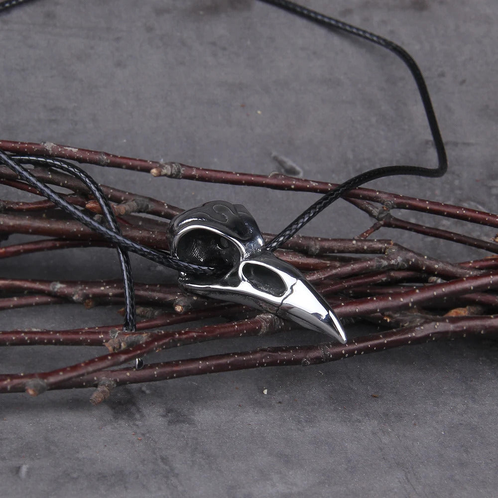 $20 christmas gifts Men Retro Crow Viking Pirate Pendant Necklace Stainless Steel Raven Neck Chain For Male Men's Berserk Rune Cool Fashion Jewelry