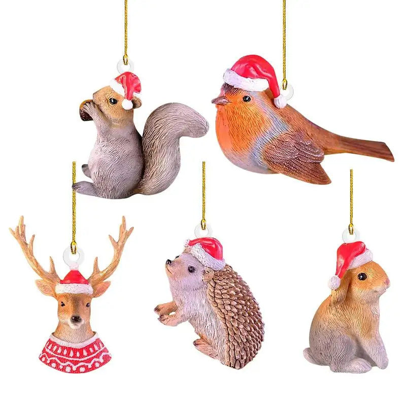 $10 christmas gifts Christmas Squirrel Rabbit Elk Bird Animal Ornaments Xmas Tree Hanging Pendant Christmas Scene Home Decoration Props $10 gift ideas