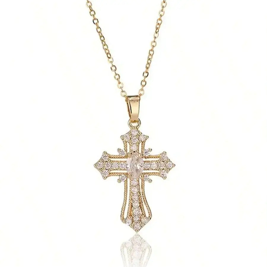 $10 christmas gifts Vintage cross necklace Personalized pendant necklace niche design clavicle chain