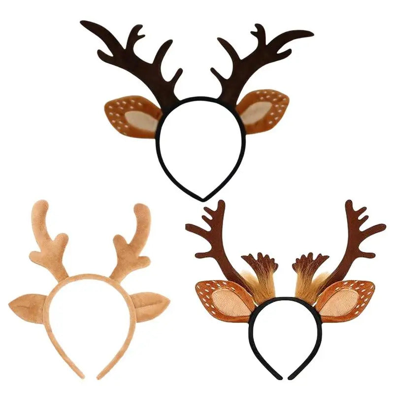 $10 christmas gifts Reindeer Ears Headband Cute Realistic Deer Antlers Headband Animal Ears Headband For Cosplay Deer Costume Christmas Accessories