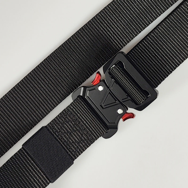Casual Nylon Buckle Belt for Men and Women for Outdoor Sports and Security Red-eared Climbing Belt
