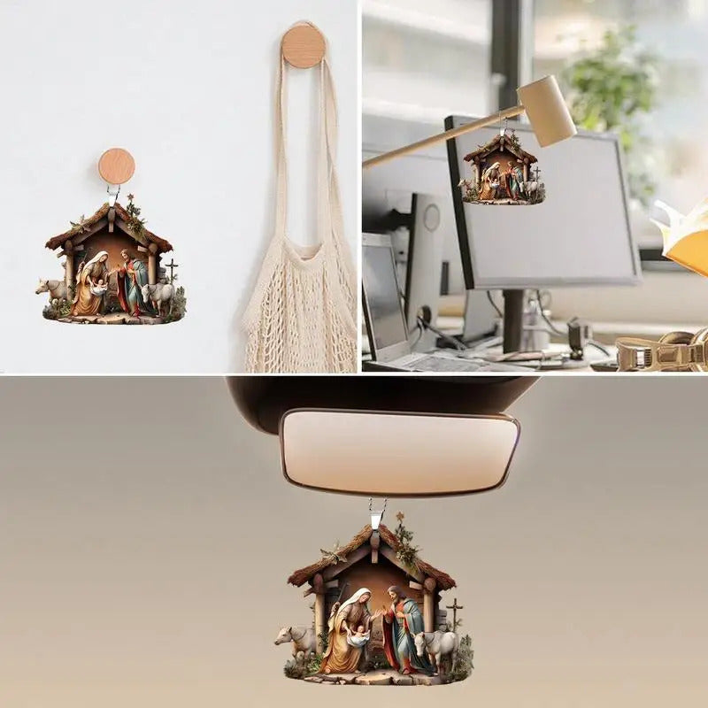 $10 christmas gifts 2D Christmas Nativity Scene Ornaments Nativity Scene Christmas Tree Decoration Nativity Scene Christmas Tree Decoration Acrylic