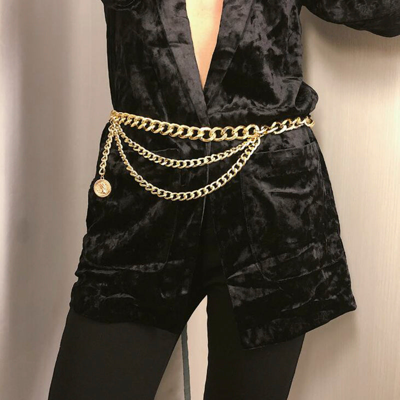 Metal Silver Sex Hips Fashion Golden Belt for Women  Belts Metal Cinturones Gold Waist Chain Belt
