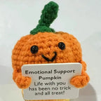 $10 christmas gifts Positive Crochet Pumpkin Tiny Pumpkin Emotional Support Crochet Decor 8Cm/3.15Inch Cute Crochet Doll With Positive Card Cartoon