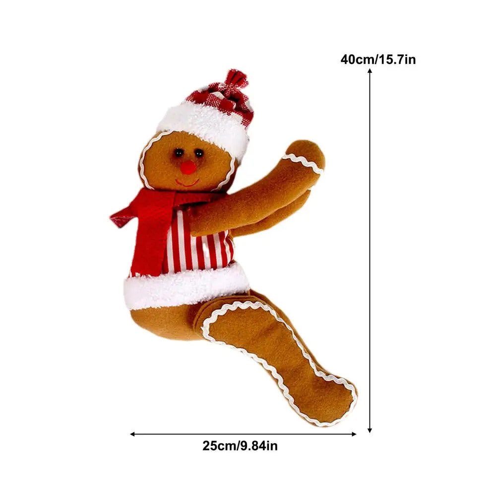 $10 christmas gifts Gingerbread Man Tree Topper Cute Christmas Tree Decor Small Doll Pendant Decorative Gingerbread Figurines Ornaments for Winter