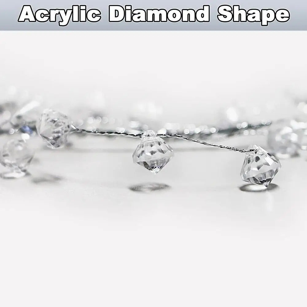 Christmas Bead Garland Christmas Garland Artificial Pearls Beads 3.6 Ft Clear Acrylic Crystal Beads Branch String Garland For