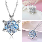 $10 christmas gifts 1pc Snowflake Party Necklace Women Elegant Chic Pendant Crystal Rhinestone Necklaces Pendants Christmas Decorations