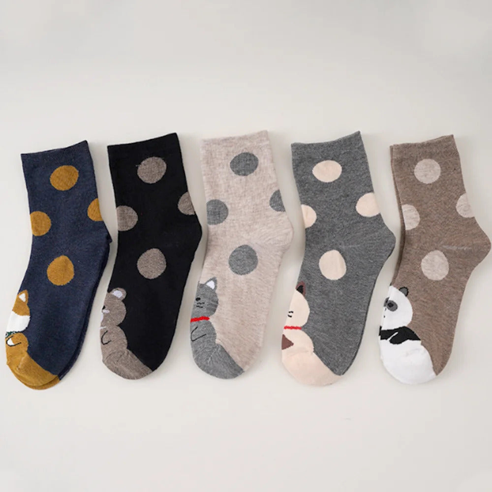 Women Animal Cotton Socks Autumn Winter High Quality Casual Tube Socks Female Ladies Lovely Cartoon Socks