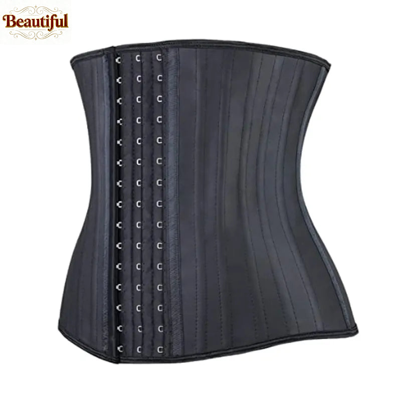Latex Waist Trainer Corset Body Shaper Faja 25 Steel Boned Waist Cincher Belly Slimming Belt Latex Waist Belt