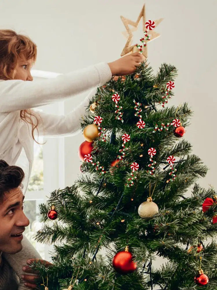 $10 christmas gifts Christmas Candy Cane Decorations Christmas Tree Decoration Red White Lollipop Decoration Curved Candy Christmas Tree Stems Decor