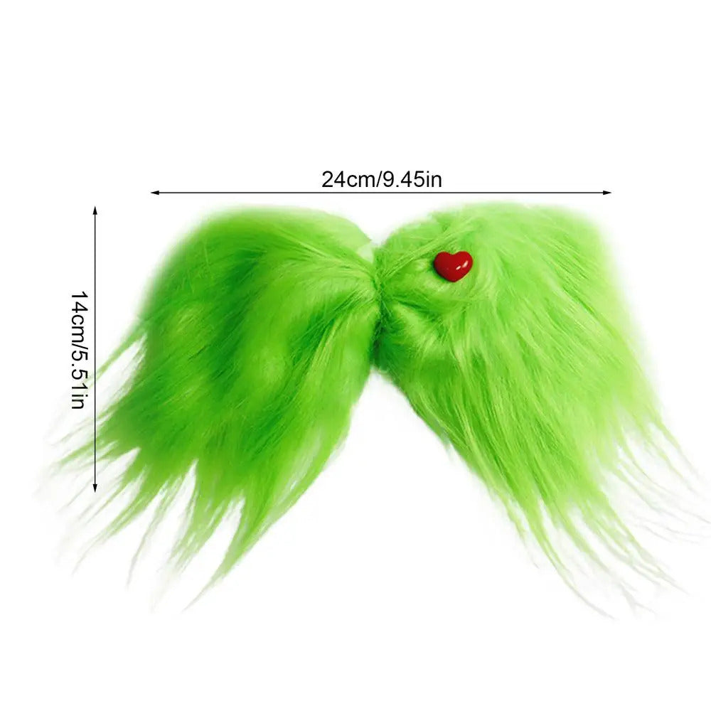 $10 christmas gifts Green Bows Green Furry Hairpin Christmas Tree Decorations Holiday Hair Accessories For Hair Styling $10 gift ideas