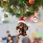 personalized christmas ornaments 2025 Christmas Cartoon Dog Ornament Acrylic Cute Dog Pendant Funny Puppy Pendant Xmas Tree Backpack Car Interior