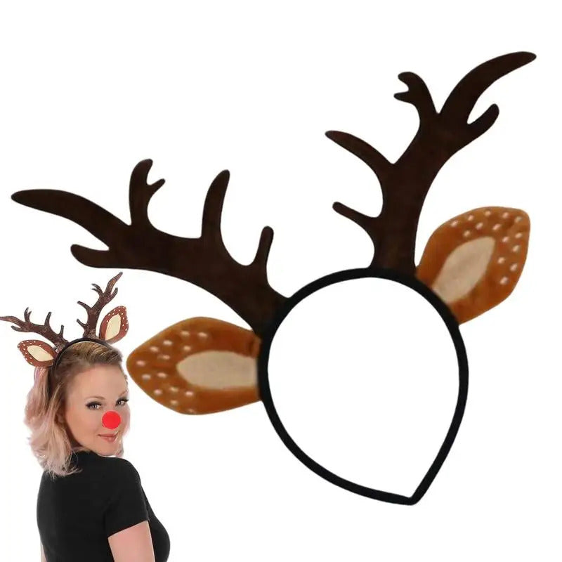 $10 christmas gifts Christmas Headband Women Antler Headband Christmas Festive Reindeer Antler Headband for Women Plush Christmas Hair Accessory