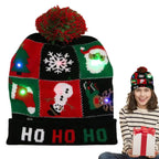 $10 christmas gifts Christmas LED Christmas Beanie Hat Winter Warm With Poms Outdoor Light Up Hat Unisex Flashing Caps For Home Party $10 gift ideas