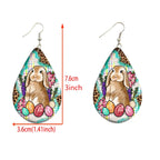 $10 christmas gifts Lovely Animal Design Teardrop Earrings Rabbit Pig Owl Tiger Print Colorful Wooden Drop Ear Dangle Jewelry Girls Christmas Gifts