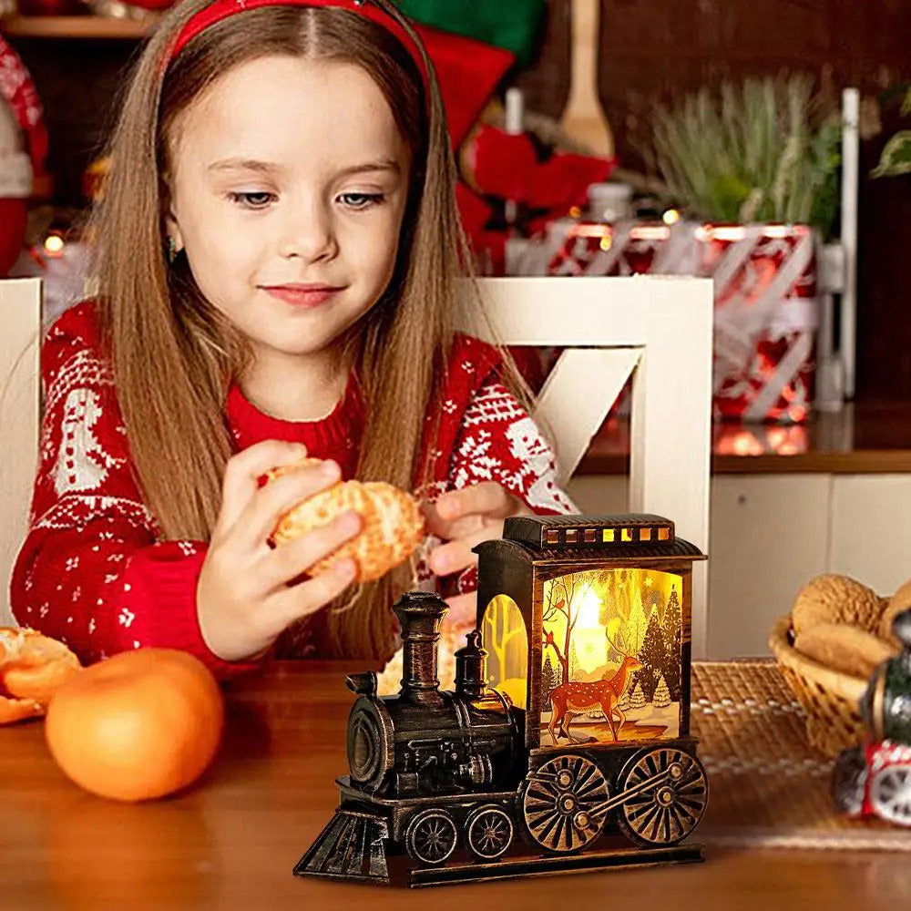 $10 christmas gifts Christmas Train Decor Light Up Retro Christmas Train Figurine Holiday Decor Battery-Operated LED Christmas Train For Parties