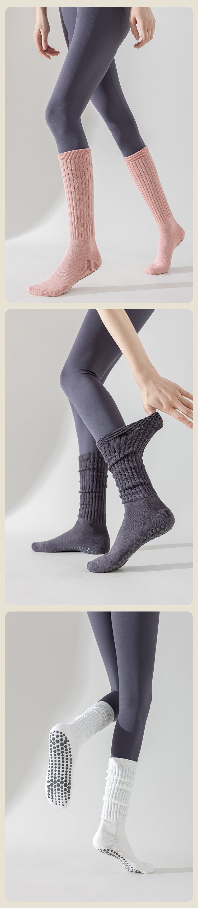 long pilates grip socks