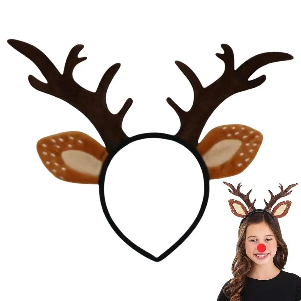 $10 christmas gifts Christmas Headband Women Antler Headband Christmas Festive Reindeer Antler Headband for Women Plush Christmas Hair Accessory