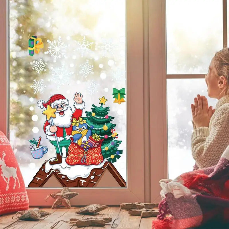 $10 christmas gifts Window Decals For Christmas Winter Snowflake Static Clings Christmas Ambience Window Decor Accessories For Tiles Household