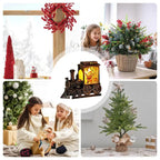 $10 christmas gifts Christmas Train Decor Light Up Retro Christmas Train Figurine Holiday Decor Battery-Operated LED Christmas Train For Parties