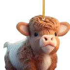 2025 xmas ornament Cartoon Cow Christmas Tree Ornament Creative Cute Car Pendant Atmosphere Decoration Hanging Pendant Home Tree Decor Accessories