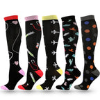 Compression Stockings Outdoor  Men's Women's Socks  Basketball Bicycle Sock Printed Sports Natural Walking