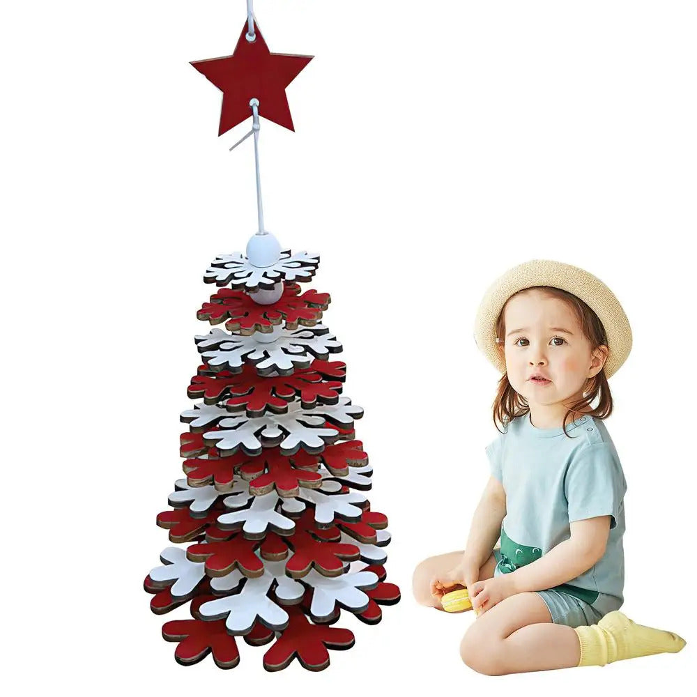 $10 christmas gifts Wooden Ornaments For Christmas Tree Multi-layer Wooden Christmas Tree Hangable Ornaments 3D Christmas Tree Decor Christmas