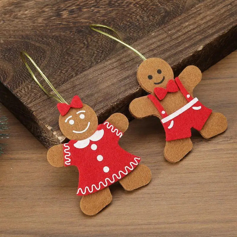 $10 christmas gifts 6pcs Gingerbread Man Ornaments Doll Christmas Decoration Pendants Xmas Tree Hanging Ornament Christmas for Home New Year Gift