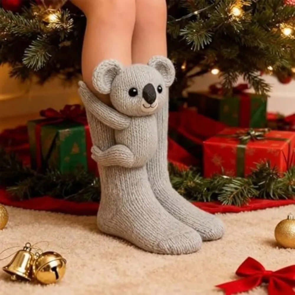 3D Knitted Cute Animal Floor Socks New Fun Novelty Handmade Crocheted Warm Socks Cubic Sloth Panda Creative Children's Gifts