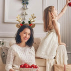 $10 christmas gifts Christmas Deer Antlers Headband Cute Reindeer Antlers Headband Glitter Antlers Plush Ears Bell Head Buckle Christmas Ornament