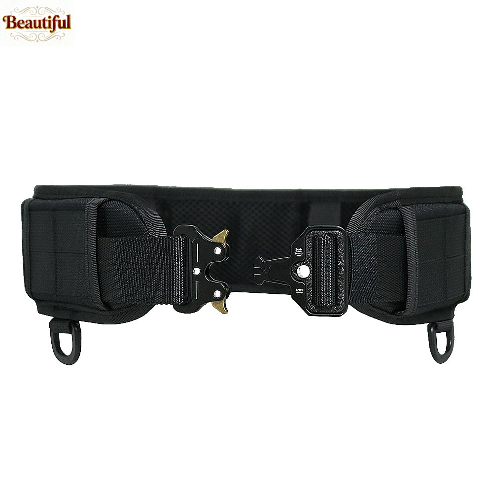 Tactical MOLLE Battle Belt for Men Adjustable Padded Waistband with Quick Release Buckle Duty Belt for Hunting, Paintball