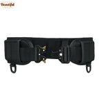 Tactical MOLLE Battle Belt for Men Adjustable Padded Waistband with Quick Release Buckle Duty Belt for Hunting, Paintball