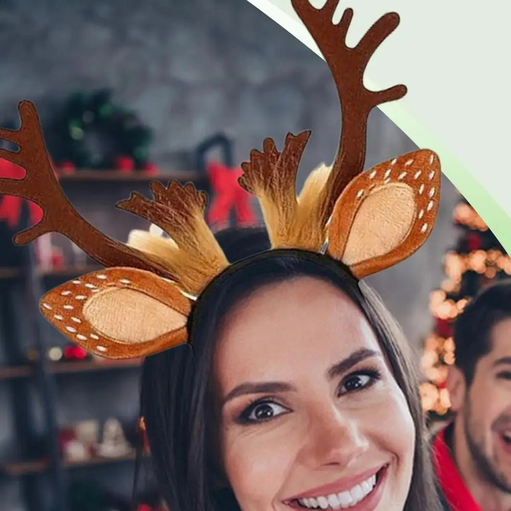 $10 christmas gifts Reindeer Ears Headband Cute Realistic Deer Antlers Headband Animal Ears Headband For Cosplay Deer Costume Christmas Accessories