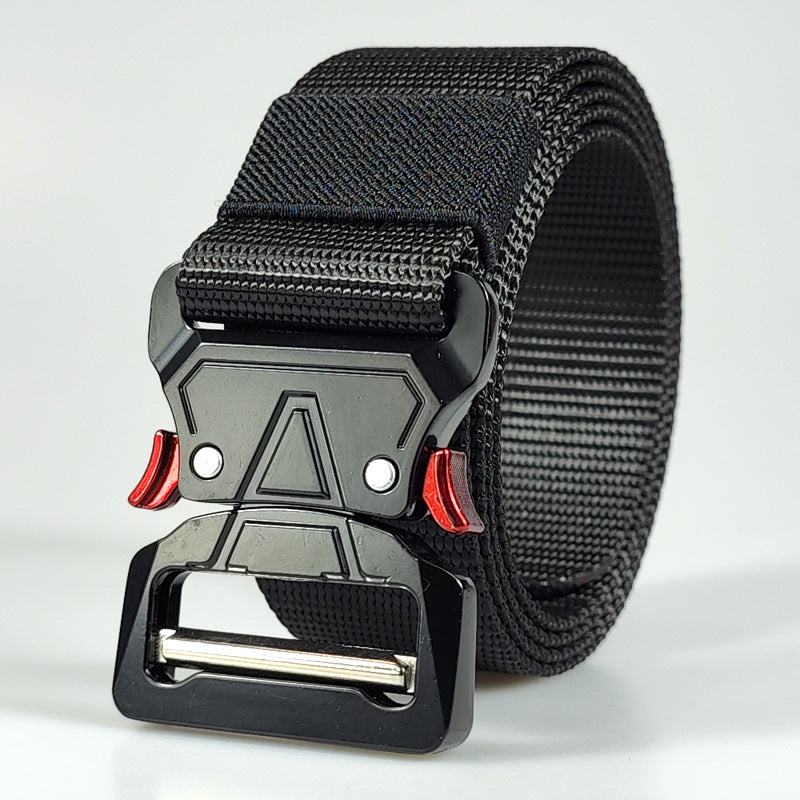 Casual Nylon Buckle Belt for Men and Women for Outdoor Sports and Security Red-eared Climbing Belt