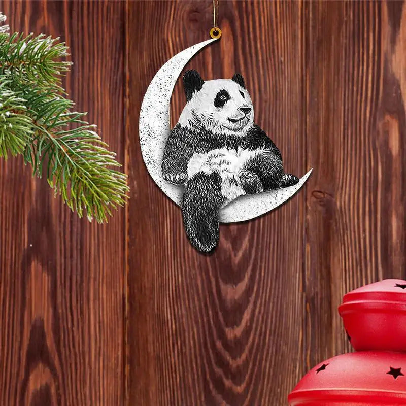 $10 christmas gifts Christmas Tree Decorations Animal Hanging Ornament Sitting On The Moon Animal Pendants Car Rearview Mirror Hanging Ornaments