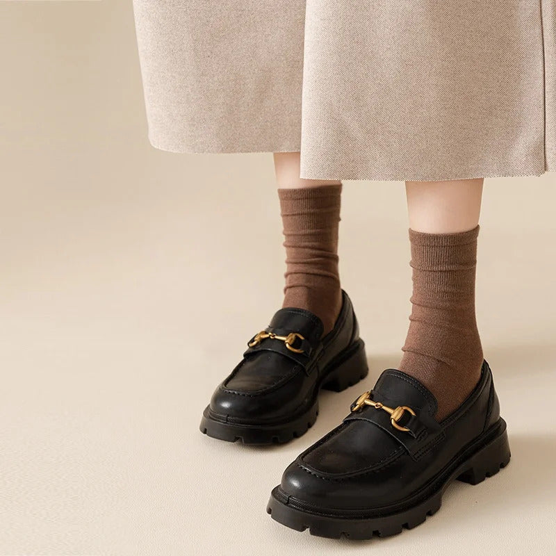 Cotton Socks Women Seamless Soft Crew Socks Medium Tube Long Loose Casual Solid Color Anti-Pilling Breathable