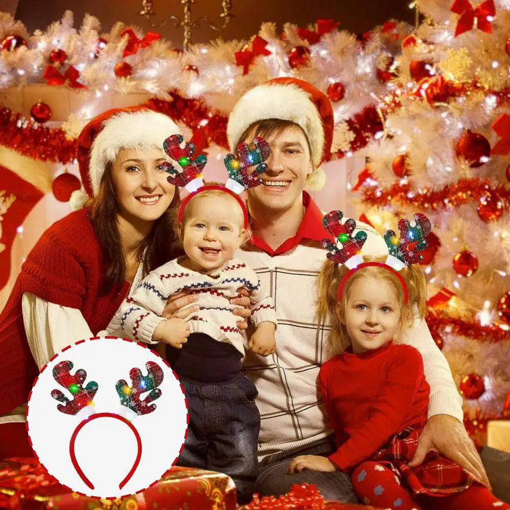 $10 christmas gifts Lighted Christmas Headwear Cartoon Holiday Lighted Headbands Cute Christmas Costume Headwear Photography Fancy Headpieces For