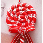 $10 christmas gifts Christmas Tree Decoration Ornament Simulated Soft Clay Lollipop Red White Candy Cane Xmas Tree Pendants Xmas 2025 Decor For Home