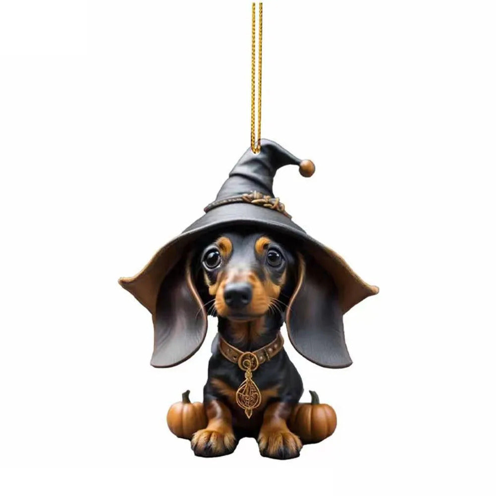 personalized christmas ornaments 2025 Christmas Cartoon Dog Ornament Acrylic Cute Dog Pendant Funny Puppy Pendant Xmas Tree Backpack Car Interior