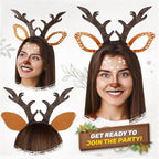 $10 christmas gifts Christmas Headband Women Antler Headband Christmas Festive Reindeer Antler Headband for Women Plush Christmas Hair Accessory