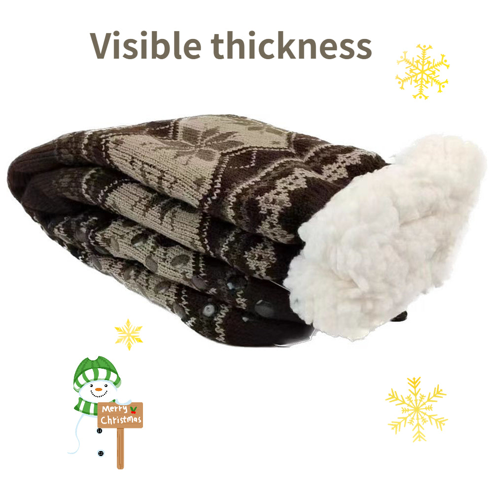 Christmas Winter Warm Socks Men Fluffy Short Plus Velvet Soft Thermal Non Slip Floor Fuzzy Sock