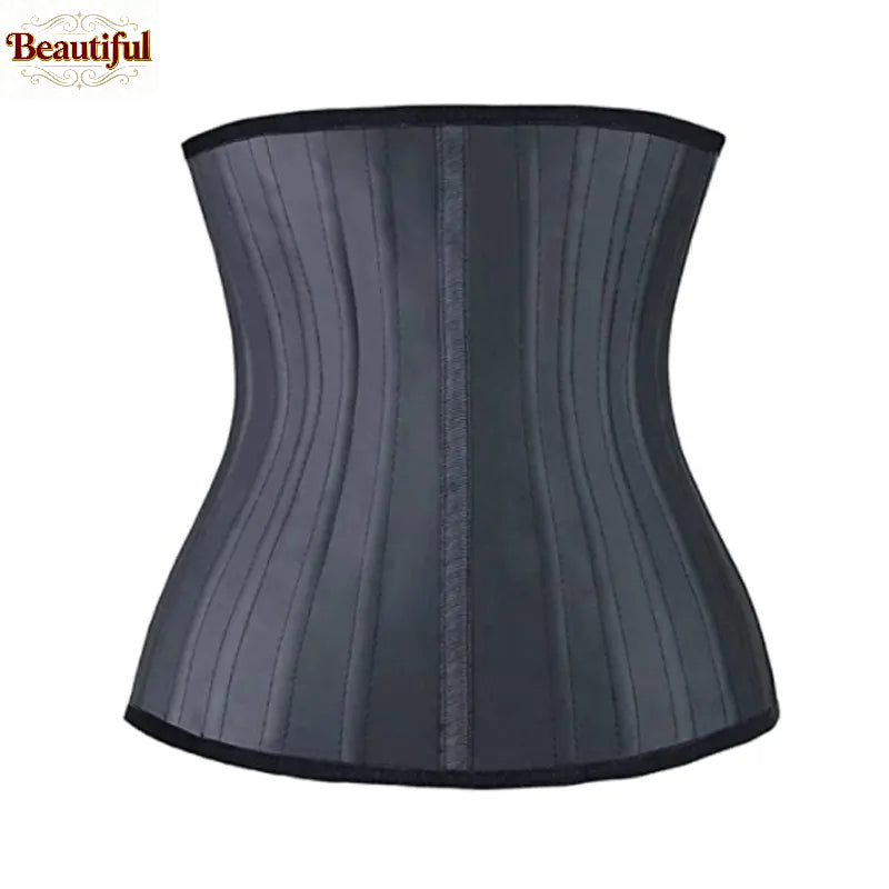 Latex Waist Trainer Corset Body Shaper Faja 25 Steel Boned Waist Cincher Belly Slimming Belt Latex Waist Belt