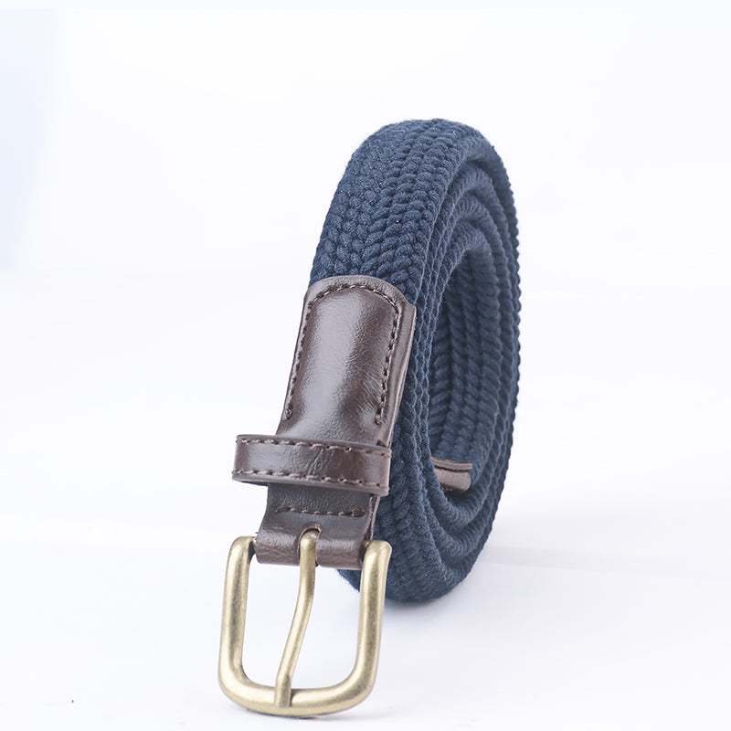 Vintage Elastic Wax Rope Belt for Men High Quality with Alloy Buckle