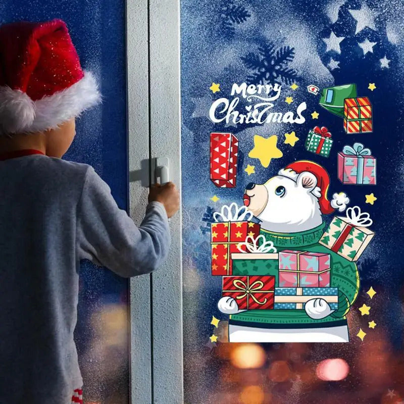 Christmas Window Clings Christmas Theme Decor Static Decals Home Decor Products For Glass Doors Window Household Appliances